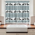 thumbnail image 2 of Ambesonne Nordic Kitchen Curtains, Zigzag Reindeer and Snow, 55"x39", Black White Sky Blue, 2 of 3