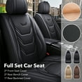 thumbnail image 4 of PEPWELL Full Set 5-Seat Car Seat Covers, PU Leather Full Surrounded Protector Pad - Waterproof & Anti-Scratch, Universal Fit for Most Sedans, SUVs & Pick-up Trucks, 4 of 15