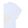 thumbnail image 3 of Wonder Nation Girls Embellished Graphic Tee with Short Sleeves, Sizes 4-18 & Plus, 3 of 4