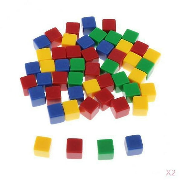 100 Square Edge Blank Dices D6 Six Sided RPG Gaming Dice Gift Random Color