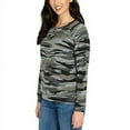 thumbnail image 3 of Buffalo Jeans Women's Printed Cozy Streetwear Top, Heather Gray Camo (Medium), 3 of 3