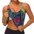 thumbnail image 3 of Picia Neon Zombie Skull Sports Bra for Women,Padded Strappy Sports Bras Medium Support Yoga Bra with Removable Cups,Running Yoga Bra-XX-Large, 3 of 9