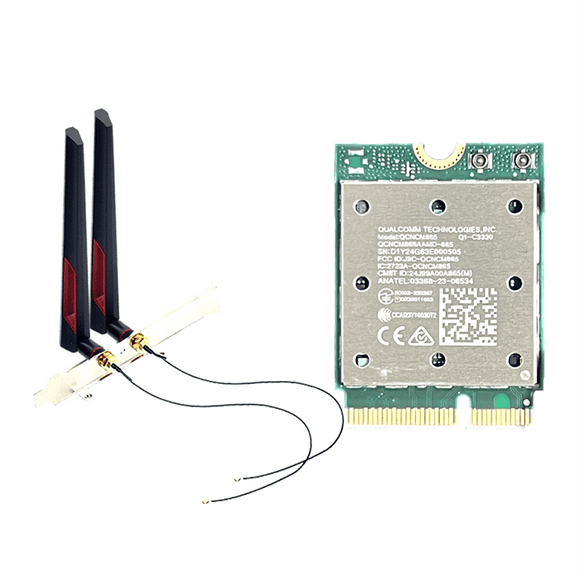 Tarjeta WiFi Inalámbrica Tri Band WiFi7 QCNCM865 Bluetooth 5.4 Adaptador de Red Inalámbrico Tri Band 2.4G/5G/6Ghz para Antena Win11