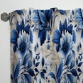 thumbnail image 3 of Designart "Acanthus Leaves In Cobalt Blue I" Floral Blue Curtain 1 Panel, 3 of 6