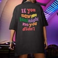 thumbnail image 5 of Staron Oversized T-Shirts for Women Plus Size Graphic Drop Shoulder Short Sleeve Summer Loose Pullover Tee Casual Fashion Round Neck Slogan Print Top, Dark Gray XXL, 5 of 7