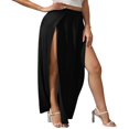 thumbnail image 2 of Womens Plus Size High Waist Waisted Double Split Long Maxi Skirts Beach Party Skirts, 2 of 6