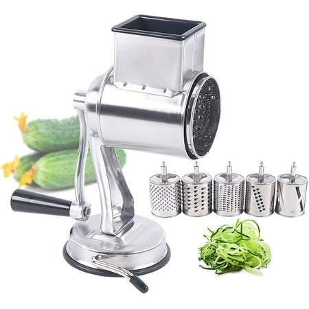 

Stainless Steel Rotary Cheese Grater/Vegetable Chopper Food Mills Grinder with 5 Drum Blade