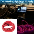 thumbnail image 3 of Cinta de luz LED EL de 5m Unique Bargains, cable de luz brillante para iluminación interior de automóviles, tira de luz flexible de neón para decoración de automóviles, caja de batería (3V) rosa, 3 of 7