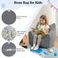 thumbnail image 5 of Lusimo Kids Bean Bag Chair, Soft Memory Foam Bean Bag Sofa for Bedrooms, Cat-Ear Design Toddler Couch for Boys, Girls, Lounge Chairs with Pocket for Gaming, Reading, Ages 1.5-8, Gray, 5 of 11