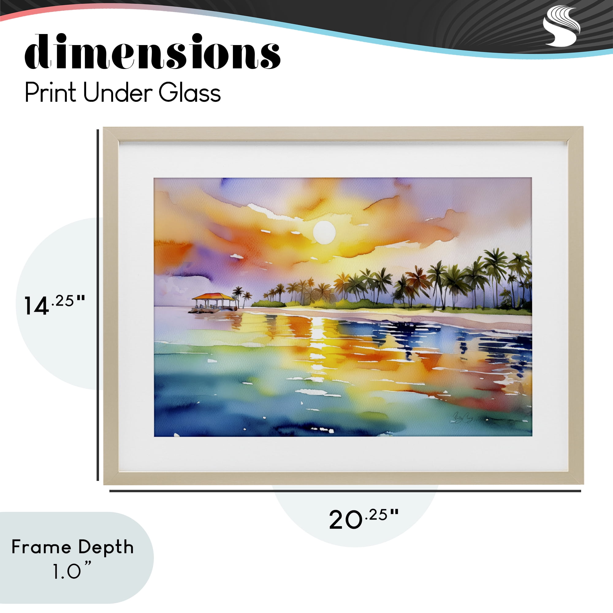 Stupell Industries Caribbean Calm Sunset Birch Framed Print Under Glass, design by Shelly Craig