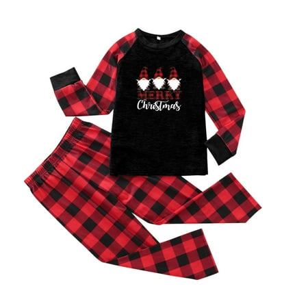 

NIJNFCLOTH Christmas Pajamas for Family Christmas Parent Child Printed Homewear Two Piece Top Pants Set (Kids) Family Pajamas Size:3-4 Years