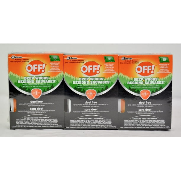 Off Deep Woods Insect Repellent Towelettes 3PK