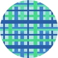 thumbnail image 1 of Ahgly Tapis Rond Lavable en Machine Intérieur Transitionnel Bleu Néon, 6 Pieds Rond, 1 of 7