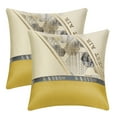 thumbnail image 2 of HMETOL Throw Pillow Covers Pack of 2 Geometric Print Cushion Covers Patchwork for Sofa Yellow Lines 18" x 18", 2 of 6