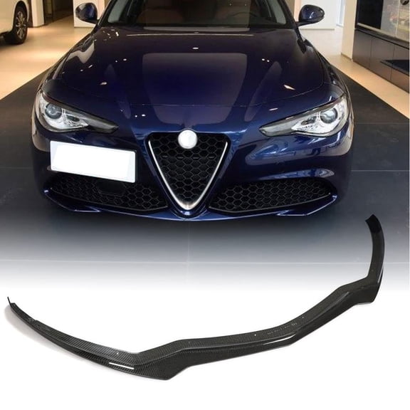 Real Carbon Fiber Front Bumper Lip For Alfa Romeo Giulia Base Sedan 4-Door 2015-2021 Chin Spoiler Splitter Protector
