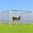 thumbnail image 2 of Gymax Large Pet Dog Run House Kennel Shade Cage 7.5' x7.5' Backyard Playpen, 2 of 6