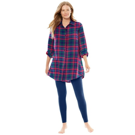 Dreams & Co. Plus Size Plaid PJ Set