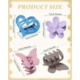 thumbnail image 2 of 6 PCS Hair Clips - Matte Flower, Heart, Butterfly Hair Claw Clips for Women Girls - Non-Slip and Strong Hold for Thin/Medium/Thick Hair, 2 of 7