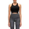 thumbnail image 1 of Sujetador Sin espalda Seitruly Top corto deportivo de yoga negro talla 4, 1 of 6