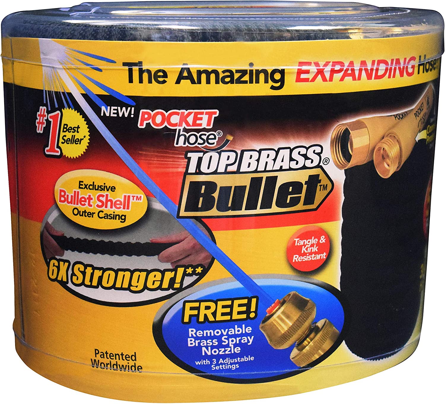New Pocket Hose 1146312 Top Brass Bullet by BulbHead No Kinking or