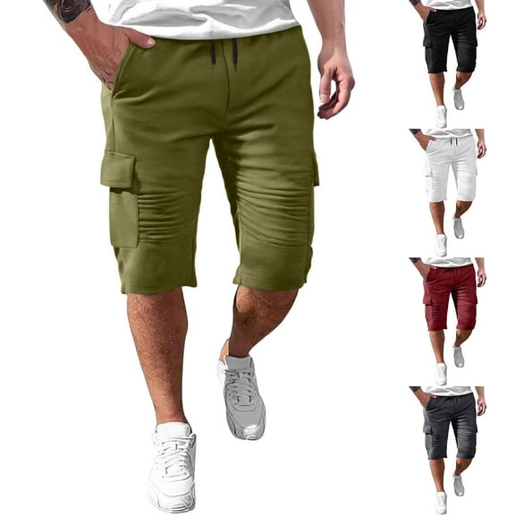 Athletic Gym Mens Shorts - Workout Athletic Shorts with Pockets Casual Work Flat Front Shorts Quick Dry Loose-Fit Athletic Shorts Mens Gym Shorts with Pockets