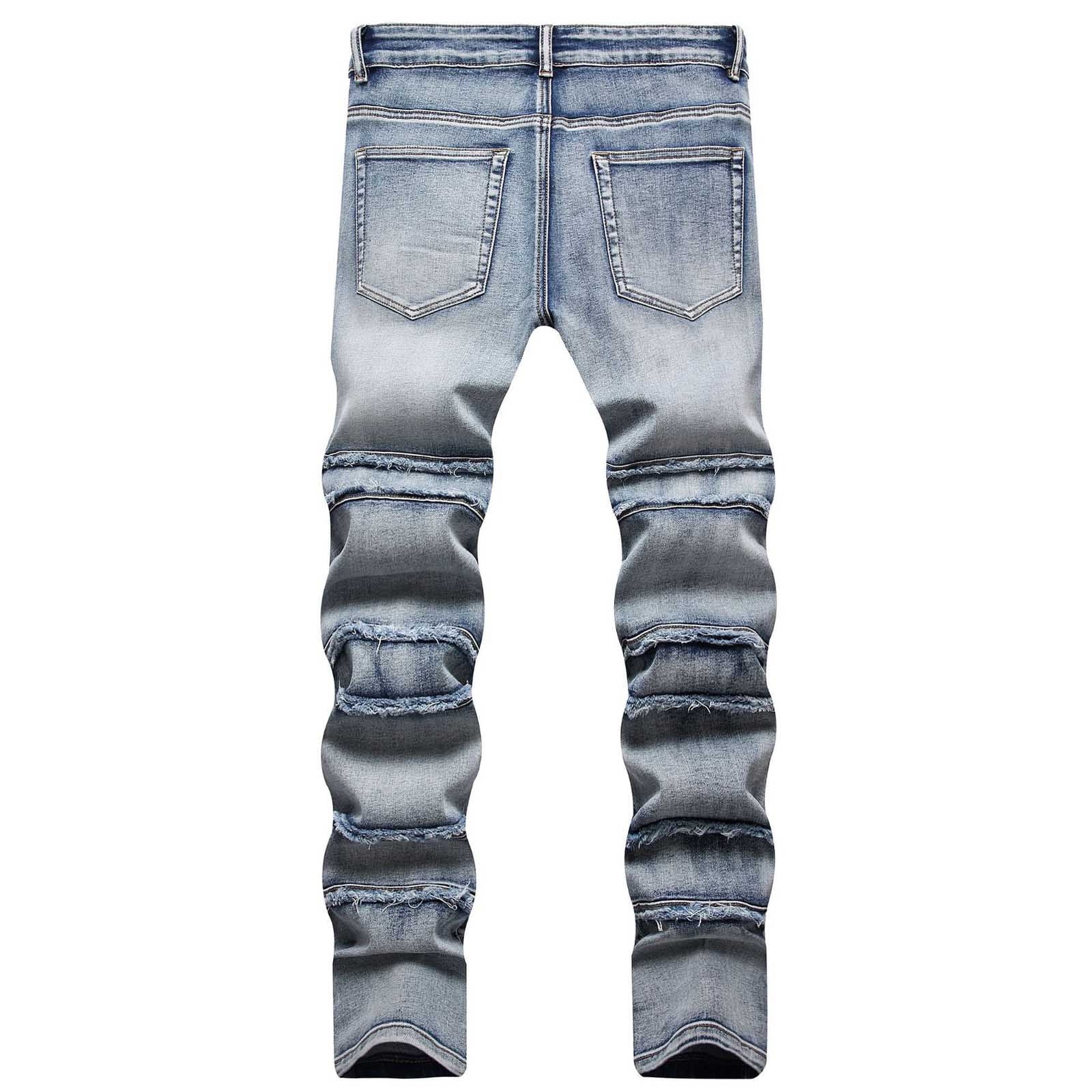 Armor Jeans Bandana mid-Rise Stacked Denim Jeans for Men