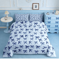 thumbnail image 2 of Manfei Cute Bowknot Queen Comforter Set,Girls Ribbon Bow Bedding Sets,Dreamy Blue Bowtie Bedding Comforter Set For Girls Kids,Super Cozy Bedroom Decor,3pcs, 2 of 8