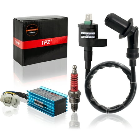 1PZ IG3-S03 Racing Ignition Coil + Spark Plug A7TC + 6PIN CDI box For GY6 50cc-150cc 4-stroke engines Scooters, ATVs, Go Karts, (Best Go Kart Racing Engine)