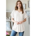 thumbnail image 3 of Womens Short Sleeve Blouses White XXL, 3 of 5
