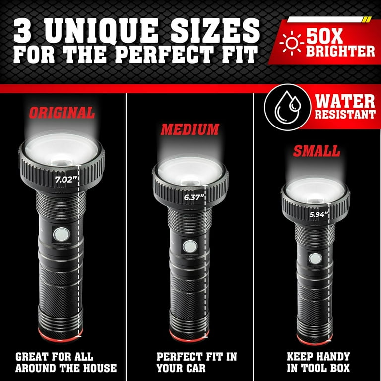 TacLight Max 3 Pcs Tactical Flashlights High Lumens, Rechargeable