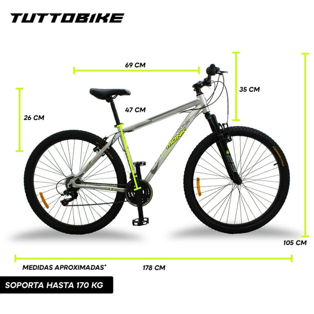 monk bicicleta de aluminio messer con shimano rodada 29 Bicicleta Montaña Rodada 29 21 Velocidades Messer Monk MTB