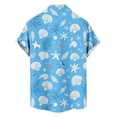 thumbnail image 5 of UVEASISHA Men's Beach Shirts Short Sleeve Button Down Shirt for Men Shell Starfish Printed Tropical Shirts Untucked Casual Summer Hawaiian Shirt Blue XXL, 5 of 6