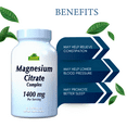 (2 pack) Magnesium Citrate 1400 mg by Alfa Vitamins Supports Nerve