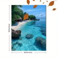 thumbnail image 3 of Qisvanset 12x16 Inch 2D Flat Framed Canvas Art, Maldives Tropical Paradise Seascape Panoramic Nature Home Wall Decor, 3 of 5
