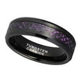 thumbnail image 4 of Wedding Ring Women or Unisex 6mm Black Celtic Tungsten Band w/ Purple Inlay, 4 of 6