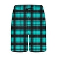 thumbnail image 4 of Ceisia Men's Gift Relaxed Knee-Length Plaid Shorts Elastic Waist Drawstring Purple-Black Multi-Color, 4 of 5