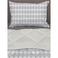 thumbnail image 3 of Grey Geometric Comforter & Sham Bedding Set, Mosaic of Pastel Rhombus Shapes Diamond Motifs Modern and Abstract, 3 pcs Duvet Set Microfiber Filling Quilt, 5 Sizes, Pale Grey and White, by Ambesonne, 3 of 4