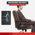 thumbnail image 3 of BestOffice Mid Back Lumbar Support and Swivel Office Desk Chair, Brown, 3 of 7