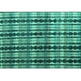 thumbnail image 1 of Ahgly Company Machine Washable Indoor Rectangle Abstract Turquoise Blue Modern Area Rugs, 2' x 5', 1 of 4