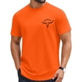 thumbnail image 5 of Men's Crew Neck T-Shirts- Soft Short Sleeve Cotton Graphics Basic Tees, Comfortable Classic Fit Jersey Shirts for Men Size 2XL Orange, 5 of 7