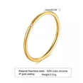 thumbnail image 6 of 1mm Zircon Band Women's Silver/Rose Gold Stainless Steel Thin Tail Ring Size 5-9, 6 of 8