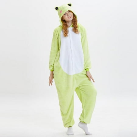 

CoCopeanut Adults Kigurumi Frog Pajamas Set Cosplay Cute Animal Onesie Flannel Warm Winter Sleepwear Men Women Party Fancy Jumpsuits Pyjama