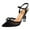 Black, variant on FSJ Women Sparkling Double Bow Sandals Pointed Closed Toe Ankle Strap Crystal Chunky Mid Heels Pumps Wedding Bridal Party Shoes Size 8 Black