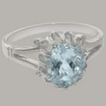 thumbnail image 5 of LBG British Made 18k White Gold Natural Aquamarine Womens Statement Ring - 33 size options - Size 6.5, 5 of 6