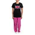 thumbnail image 4 of CafePress - British Flag Women's Dark Pajamas - Women's Short Sleeve Print T-Shirt and Pants Dark Cotton Pajama Set, 4 of 7