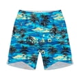 thumbnail image 4 of Yievot Beach Shorts for Men Hawaiian Printed Drawstring Elastic Waist Summer Vacation Shorts, 4 of 5