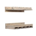 thumbnail image 1 of del Hutson Designs Rustic Luxe 24" Wine Bottle & Glass Rack, Set of 2, Grey, 1 of 9