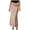 Khaki, variant on hotojiny Satin Skirt for Women Elegant Mid Waist Lace Flowy Skirt Soft Silk Pencil Bodycon Ruffle Hem Midi Skirt