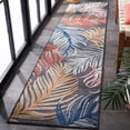 thumbnail image 3 of SAFAVIEH Cabana Oakley Botanical Indoor/Outdoor Runner Rug, Black/Rust, 2' x 5', 3 of 12