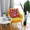 thumbnail image 7 of Red Snowflake Christmas Square Throw Pillow Covers Couch Decorative Pillow Cases Outdoor Sofa Cushion Cover Modern Decor for Bed Living Room 16" x 16", 7 of 7